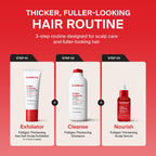 Dr.FORHAIR Folligen Thickening Serum featured in a premium hair care routine from Curat Cart, showcasing quality packaging for fuller-looking hair.