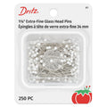 Dritz Glass Head Pins Extra Fine, premium imported sewing essentials, ideal for precise fabric work. Available at Curat Cart.