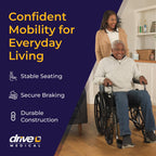 Drive Medical Silver Sport Folding Wheelchair ensures confident mobility, featuring durable construction and stable seating. 100% Authentic, available at Curat Cart.