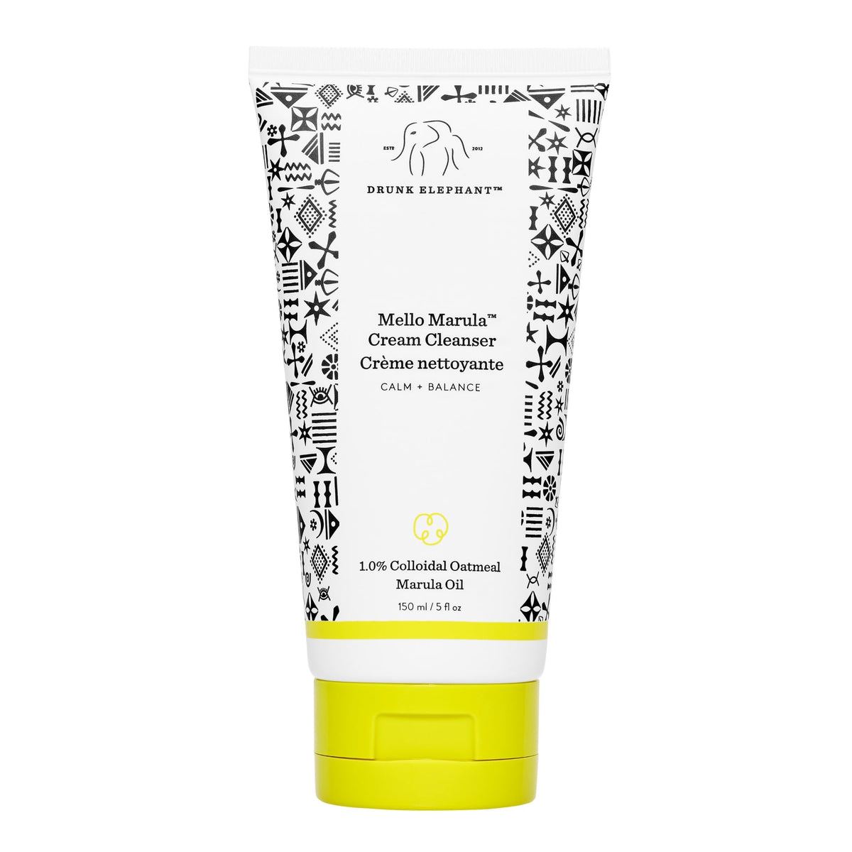Discover the authentic Drunk Elephant Mello Marula Cleanser, a gentle cream cleanser featuring 1% colloidal oatmeal for balanced skin.