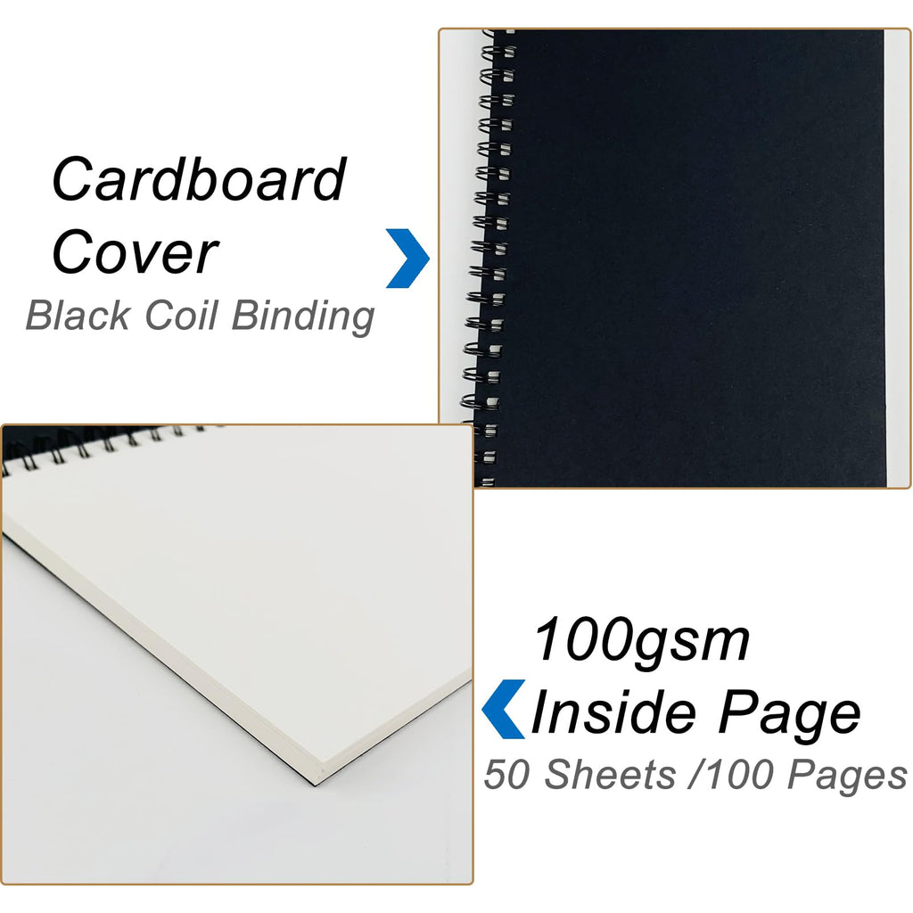 Discover the DSTELIN Blank Spiral Notebook, featuring a sturdy cardboard cover and 100gsm pages, exclusively at Curat Cart.