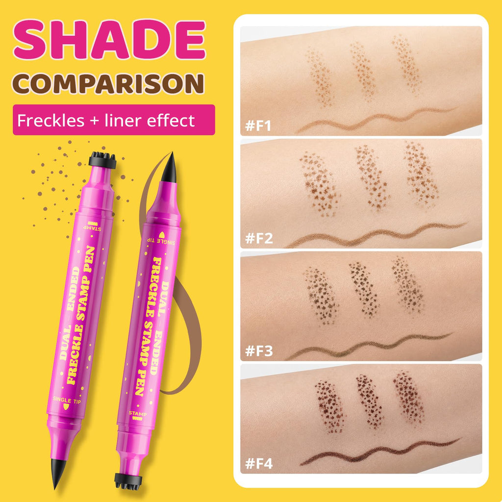 Discover the Dual-Ended Freckle Stamp Pen for creating realistic freckles—includes shades F1 to F4 for customizable looks.