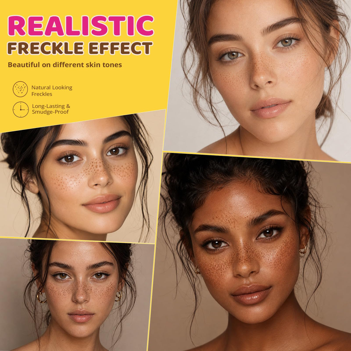 Explore the dual-ended freckle stamp pen for realistic, long-lasting freckles, perfect for all skin tones. Original packaging included.