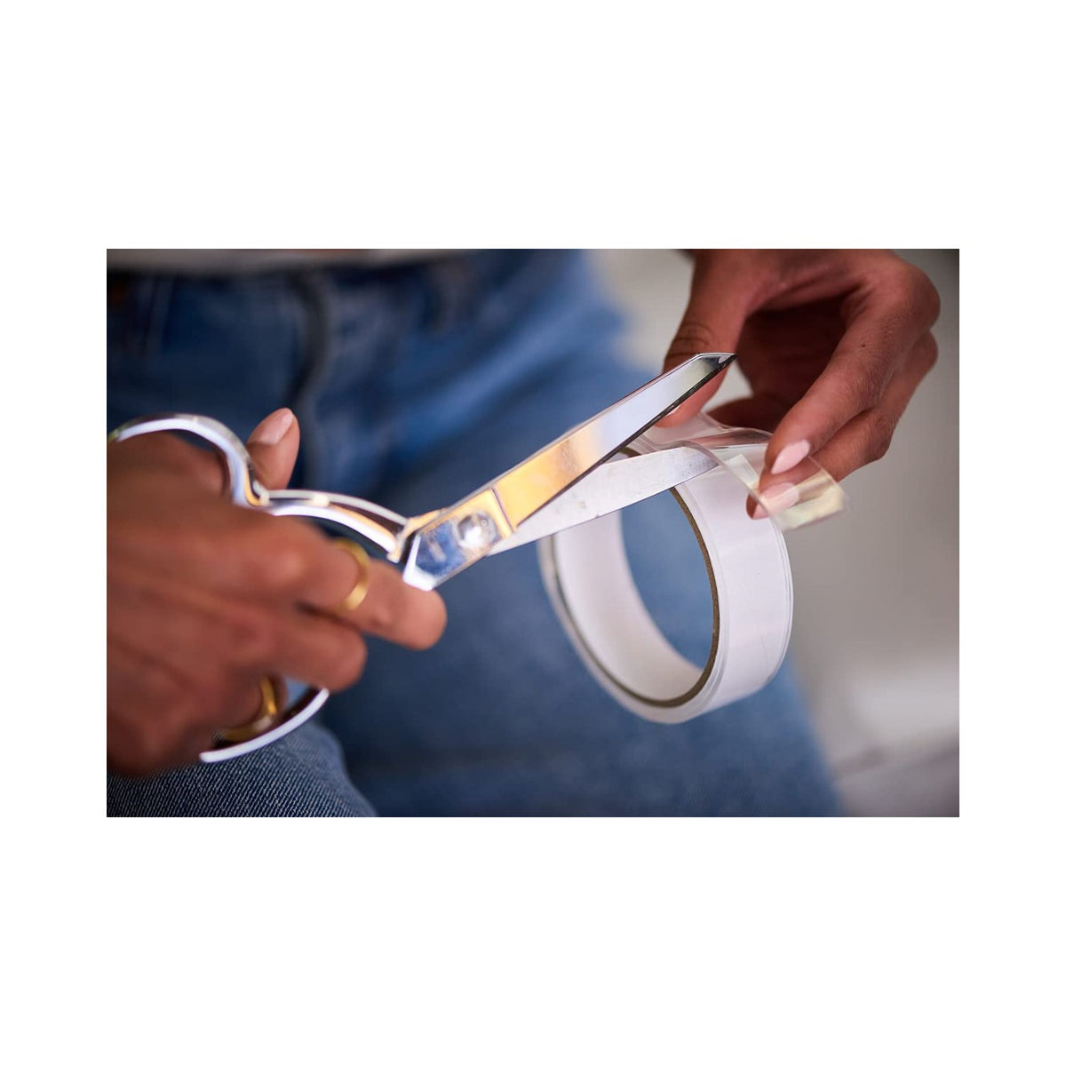 Duck MAX Strength Gel Tape showcased with scissors for easy use. 100% Authentic, available at Curat Cart in India.