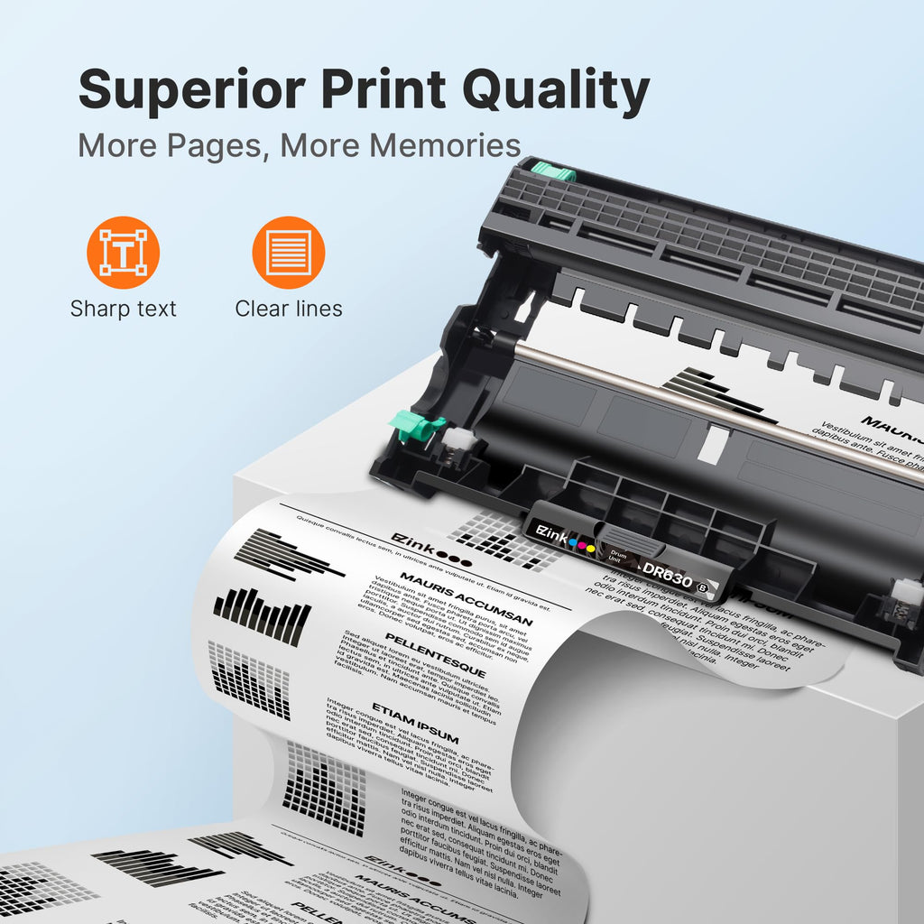 Brother DR630 Drum Unit delivers superior print quality, ensuring sharp text and clear lines. Specially curated by Curat Cart.