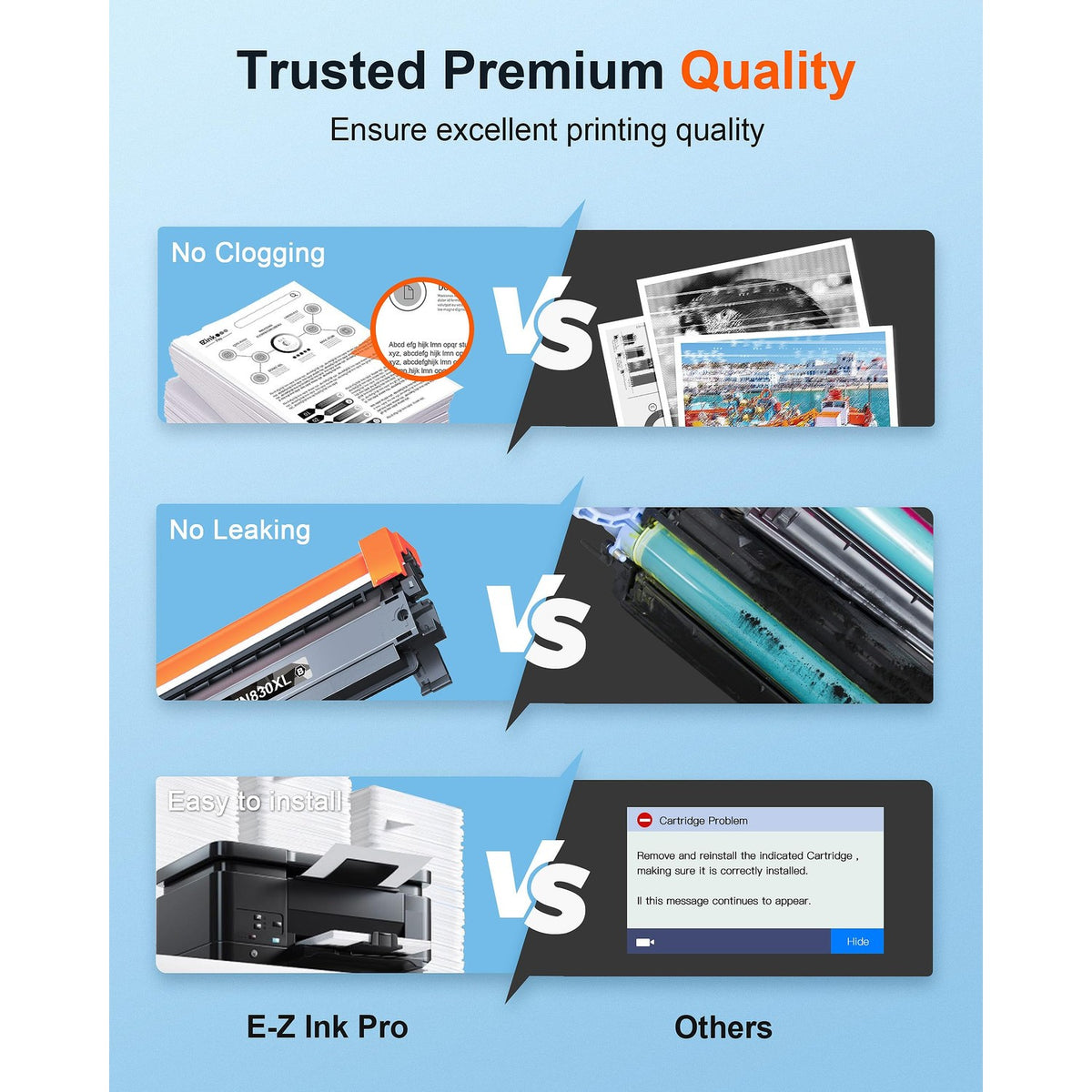 Discover E-Z Ink Pro Compatible Replacement, ensuring no clogging or leaking. Perfect for daily printing needs at Curat Cart.
