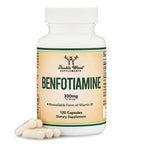 Benfotiamine 300mg Servings (Third Party Tested, 120 Capsules, 150mg Per Cap) Non-GMO, to Boost Thiamine B1 Levels (More Absorbable Than Thiamine, Fat Soluble) by Double Wood (Pack of 2)