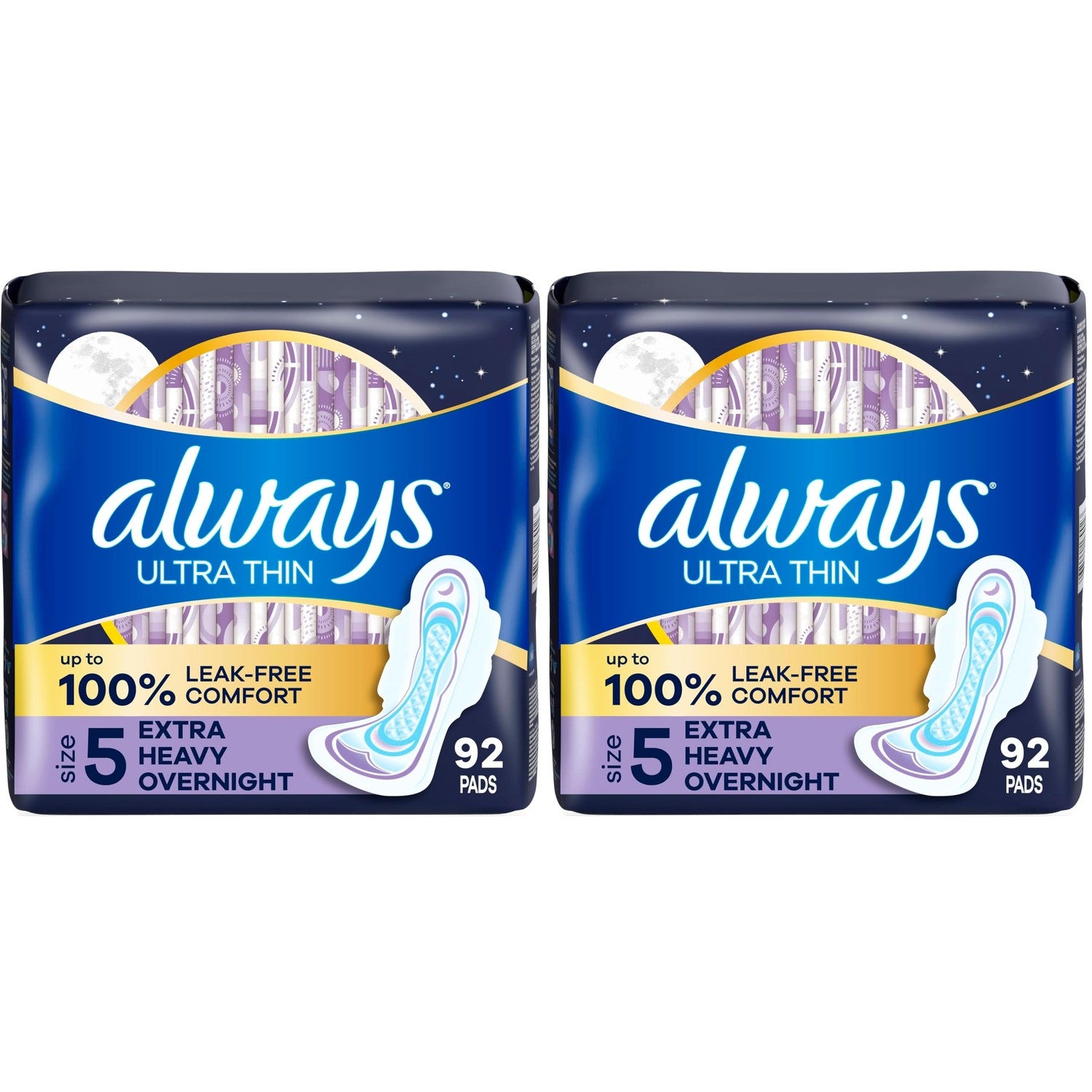 Buy now Always Maxi Overnight Pads with Wings for Women, Size 5, Extra Heavy Overnight Absorbency, Unscented, 36 Count 5 (Pack of 2) 184 at indiglob india