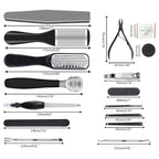 36 in 1 Pedicure Kit, Stainless Steel Foot Care Kit with Foot File | Professional pedicure kit with foot file, foot rasp, callus remover, nail clipper and cuticle pusher for home spa care.