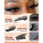 Premium faux mink lash clusters for instant volume. Soft, ultra-thin band ensures comfort. Global favorite for effortless glam.