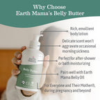Earth Mama Belly Butter, 8 fl oz, rich skin nourisher with a delicate scent, perfect for all skin types during pregnancy.