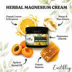 Earthley Wellness Magnesium Lotion features organic ingredients like lemon, bergamot, and mango. Verified by CuratCart.