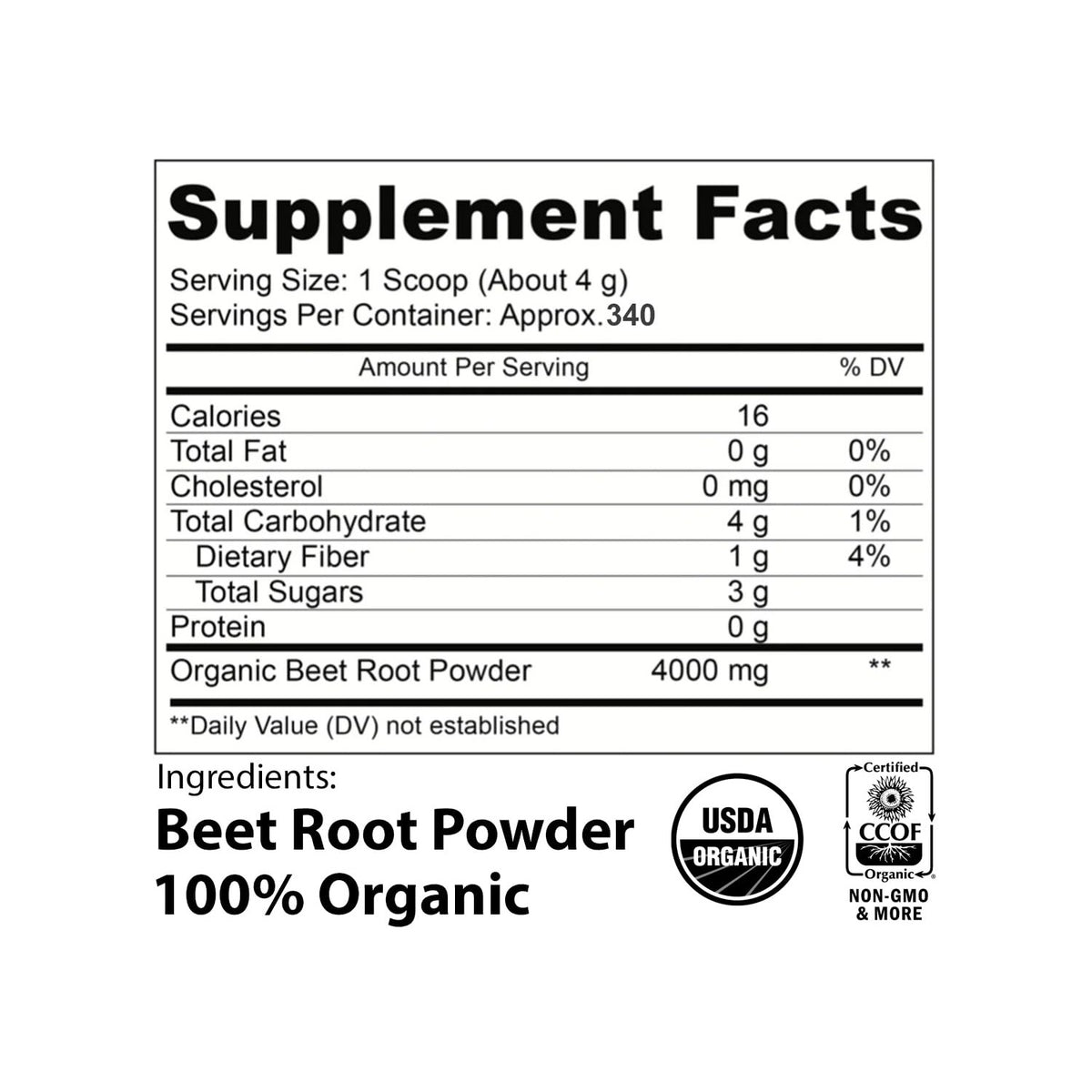 Discover EarthWise Organic Beet Root Powder, featuring official USDA Organic packaging with premium quality details at Curat Cart.