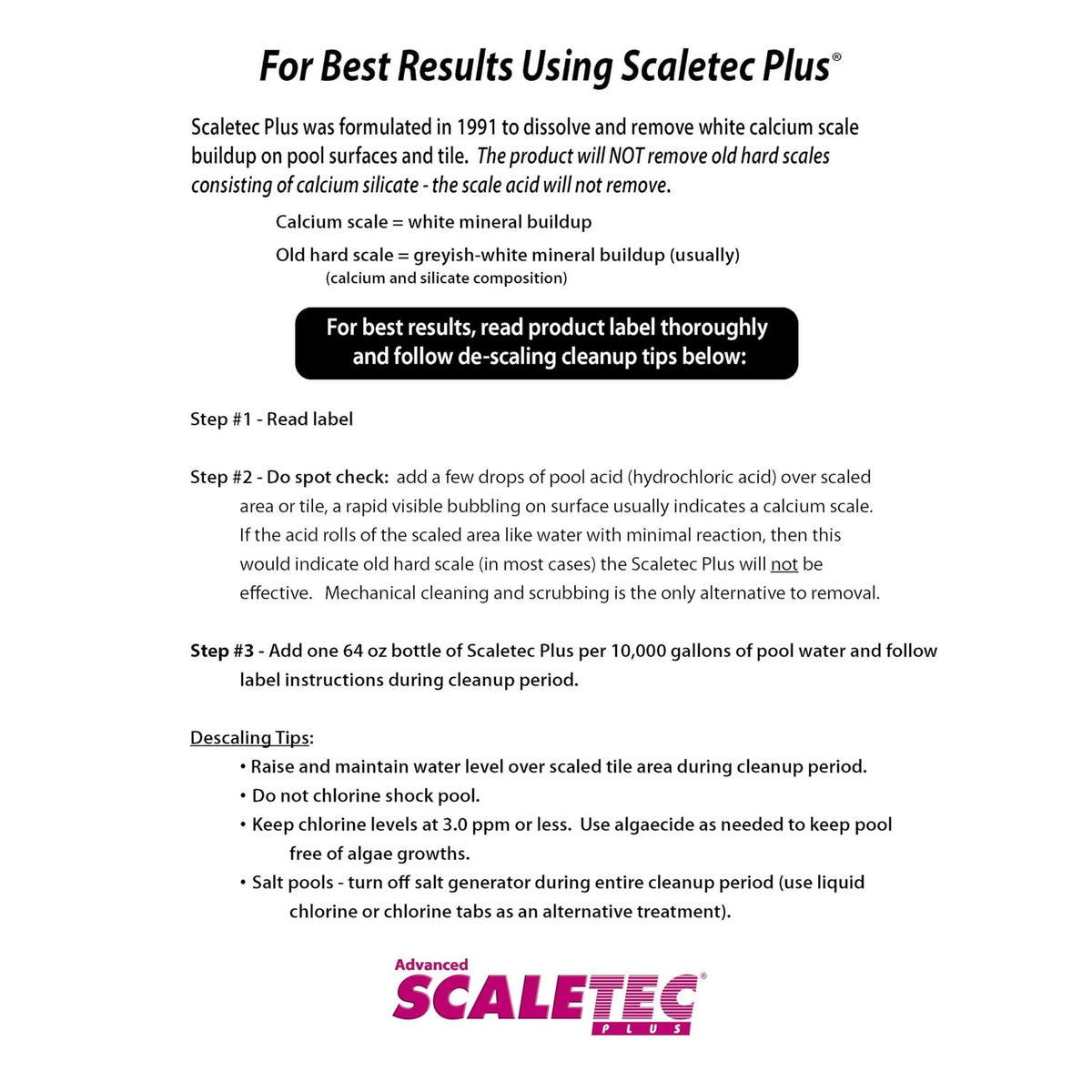 EASYCARE Scaletec Plus Calcium Pool Descaler, a premium imported solution for effective calcium scale removal. Available at Curat Cart.