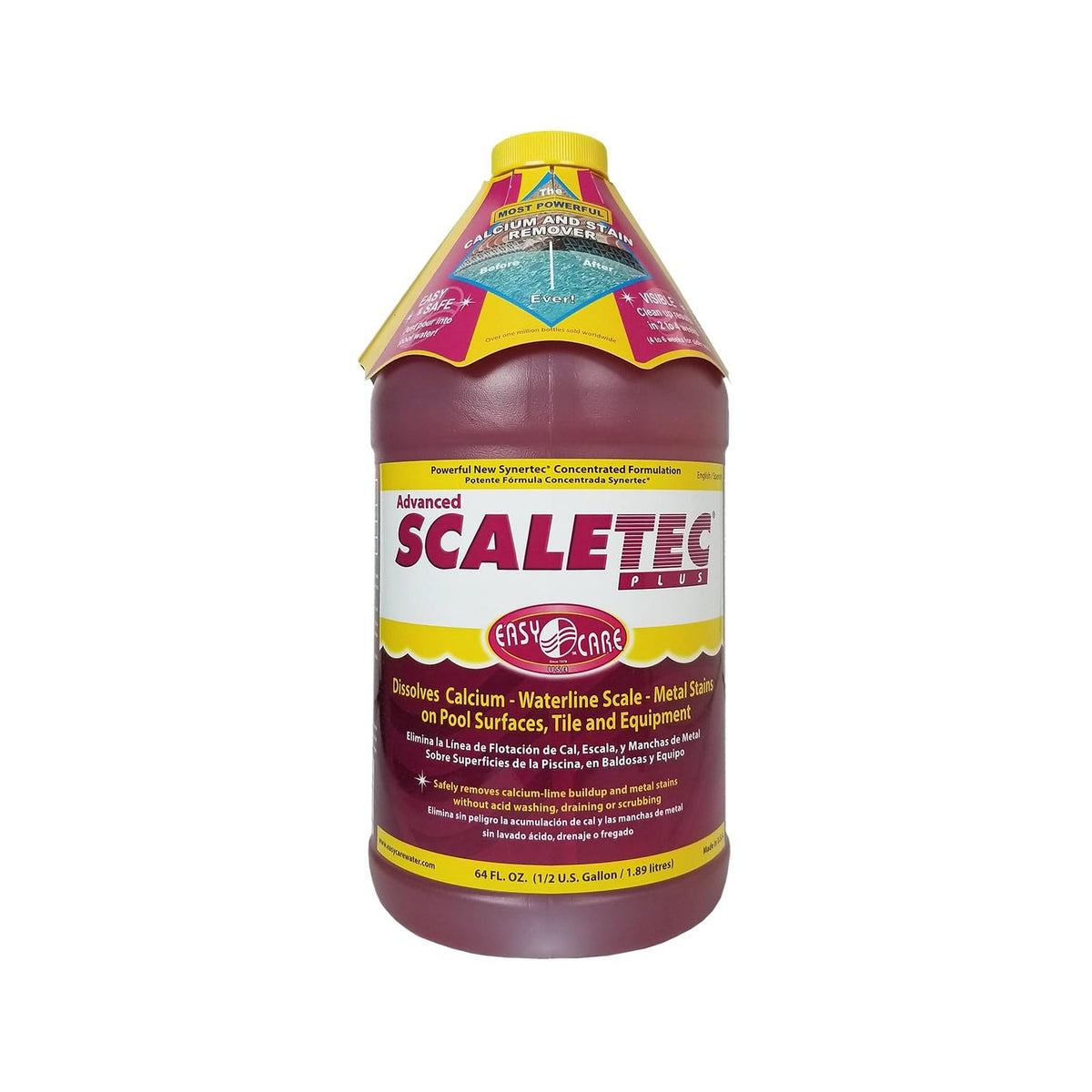 EASYCARE Scaletec Plus Calcium Pool Descaler, a premium import that dissolves calcium for pristine pool surfaces. Available at Curat Cart.