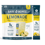 Bare Bones Lemonade Collagen Protein Powder Drink Mix, 16 Stick Packets | 5g Collagen Protein | Prebiotic Collagen Drink Mix for Water | Naturally Sweetened, Light & Flavorful | Gluten & Dairy Free
