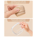 Premium imported leakproof travel containers with a spiral mouth design and transparent zipper toiletry bag.