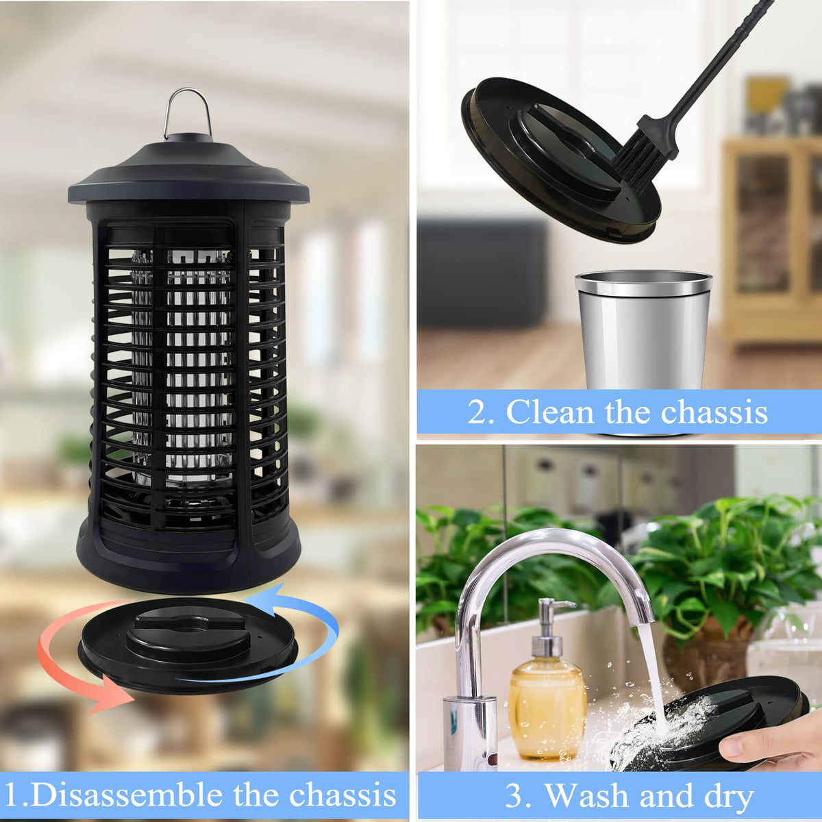 Specially curated by Curat Cart, this electric bug zapper efficiently eliminates pests indoors and outdoors. Easy to clean and maintain.