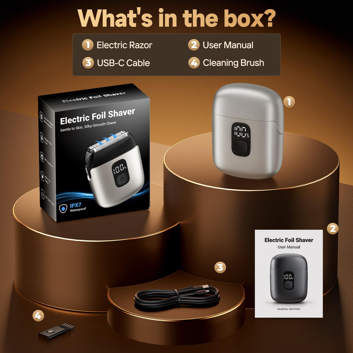Discover the exclusive Electric Foil Shaver for Men from Curat Cart, including accessories for a smooth shaving experience.