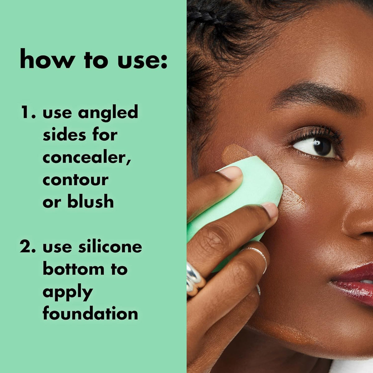 Premium imported e.l.f. Angled Silicone Face Sponge for flawless makeup application, ideal for foundation and contouring.
