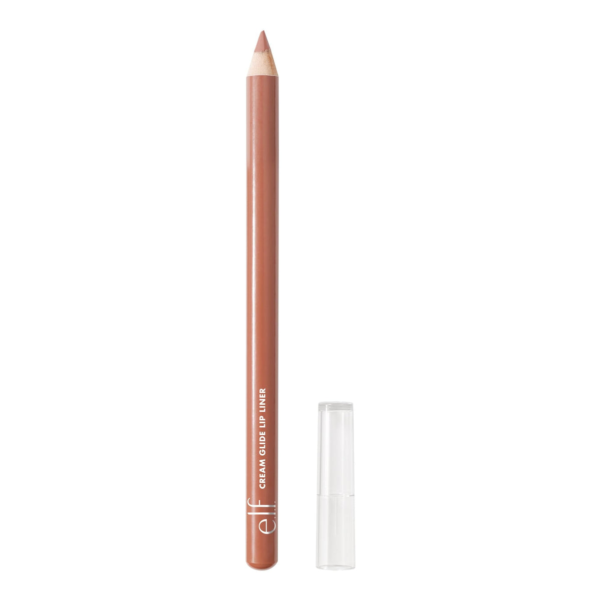 e.l.f. Cream Glide Lip Liner in Highly-Pig, featuring a sleek wooden pencil design perfect for defined lips. Original packaging included.