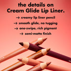 e.l.f. Cream Glide Lip Liner features smooth application, rich pigment, and a semi-matte finish. A global favorite!