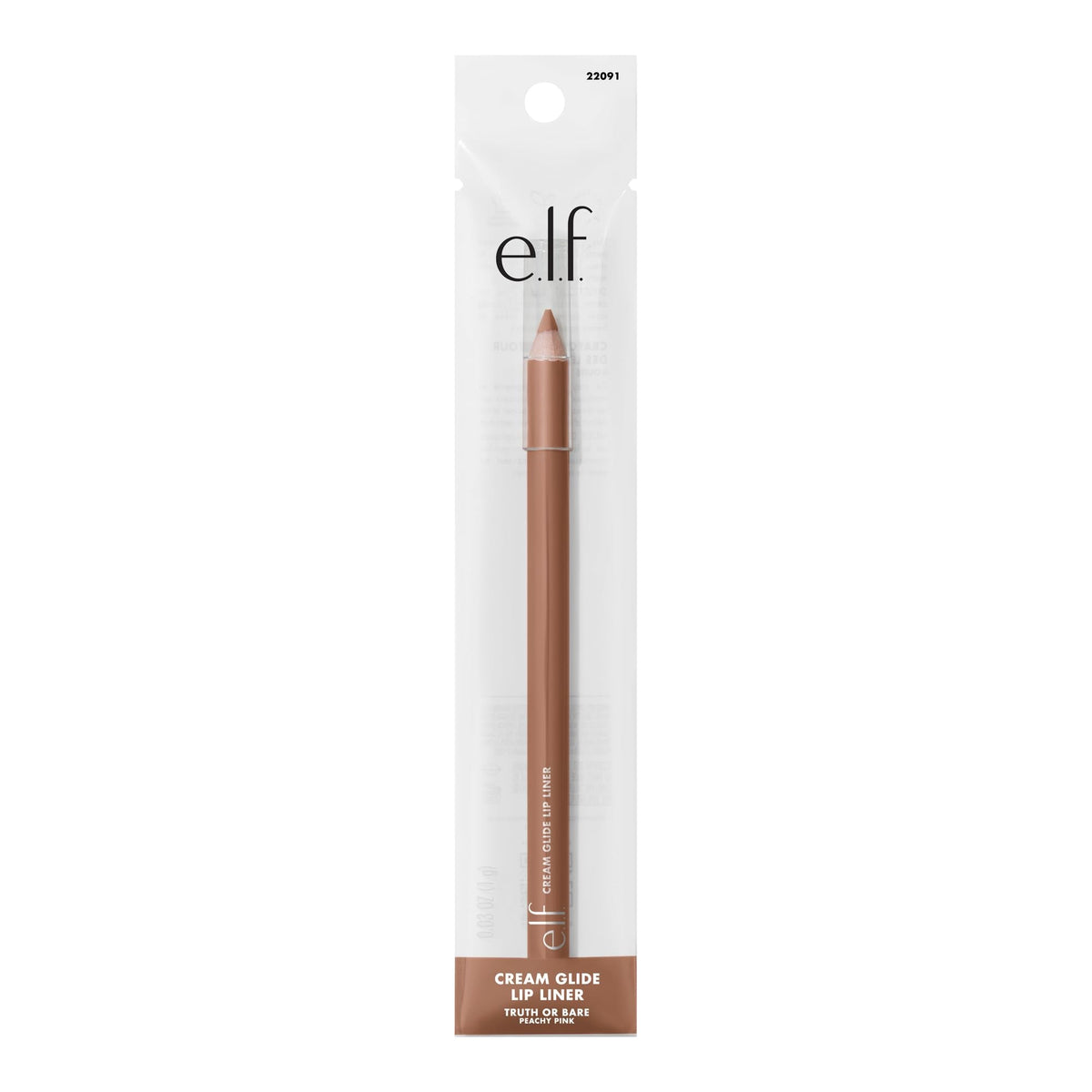 Authentic e.l.f. Cream Glide Lip Liner in Highly-Pig, featuring a sleek design and creamy application for smooth lip lining.
