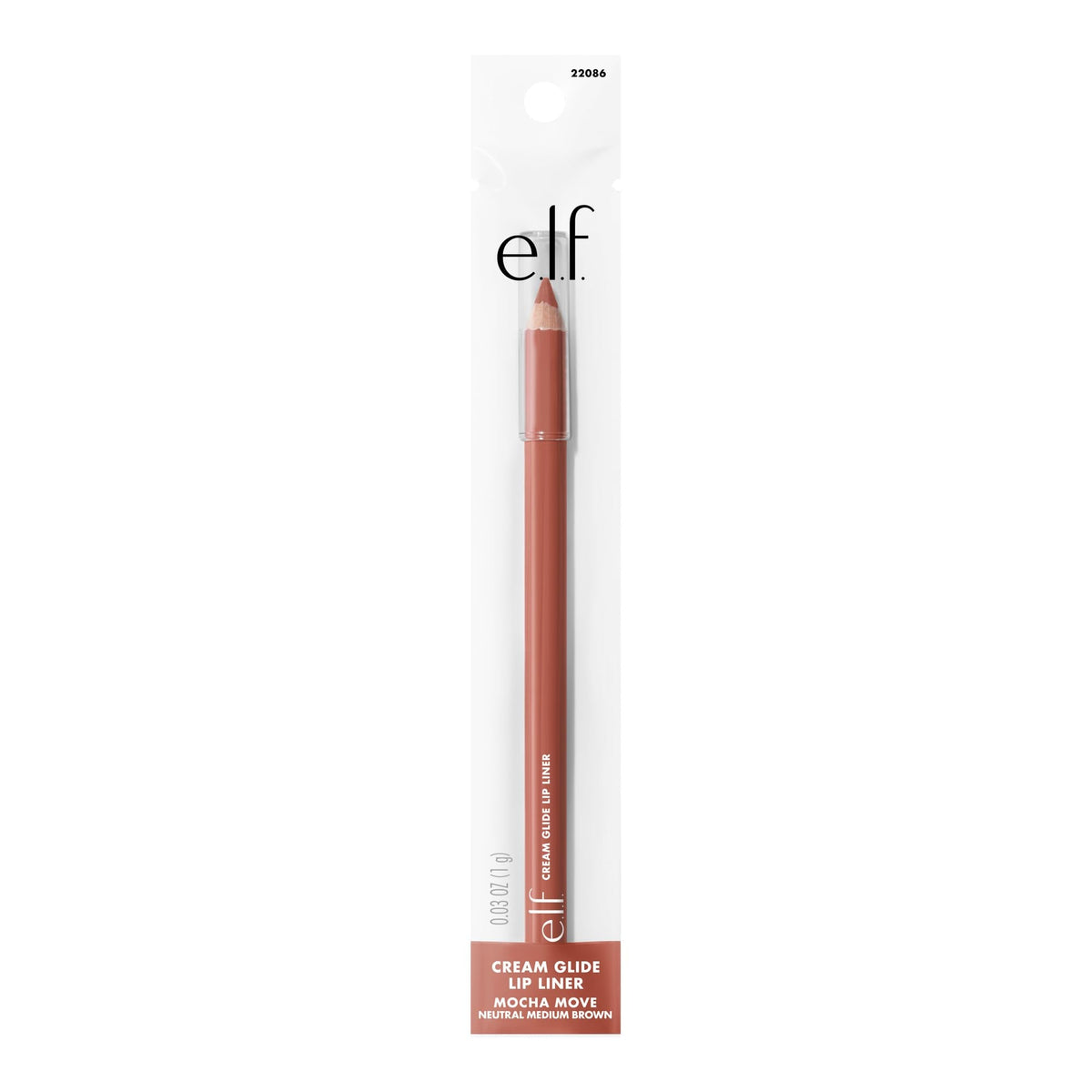 100% genuine e.l.f. Cream Glide Lip Liner in Highly-Pigmented Pink, ideal for defining lips and enhancing color.