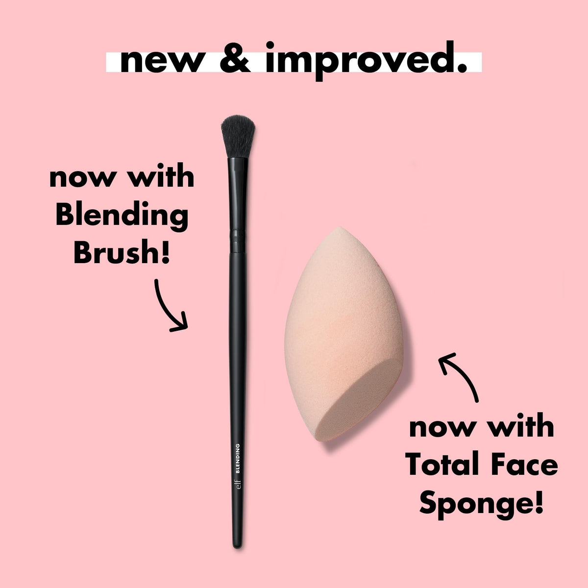 Discover the new e.l.f. Full Face Makeup Brush Set, featuring a blending brush and Total Face Sponge. Verified by CuratCart.