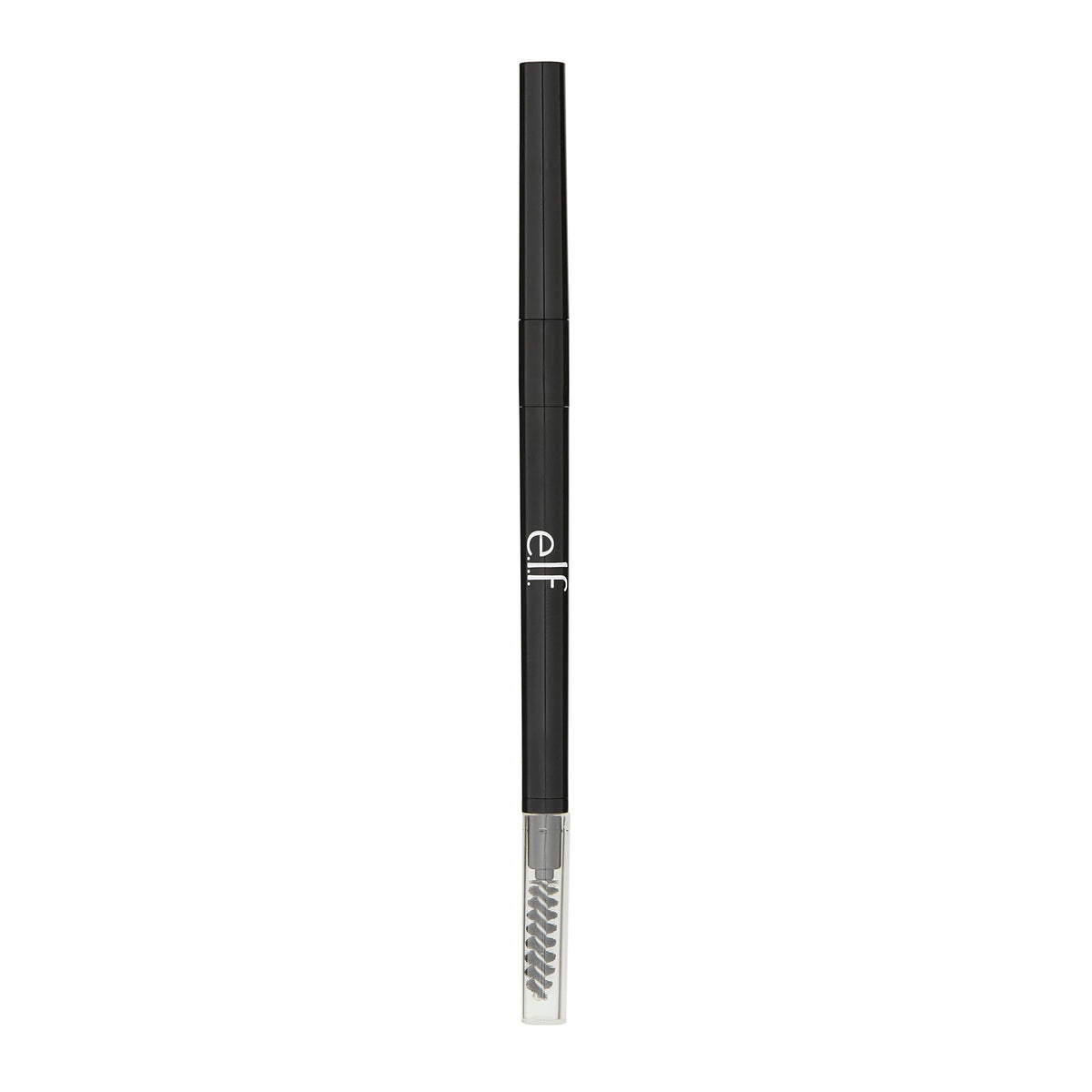 e.l.f. Ultra Precise Brow Pencil in black, featuring a dual-ended design with a brush. Verified by CuratCart for quality.