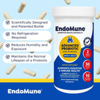 Endomune Advanced Probiotic Supplement in a premium imported bottle, promoting digestive health. Available at Curat Cart.