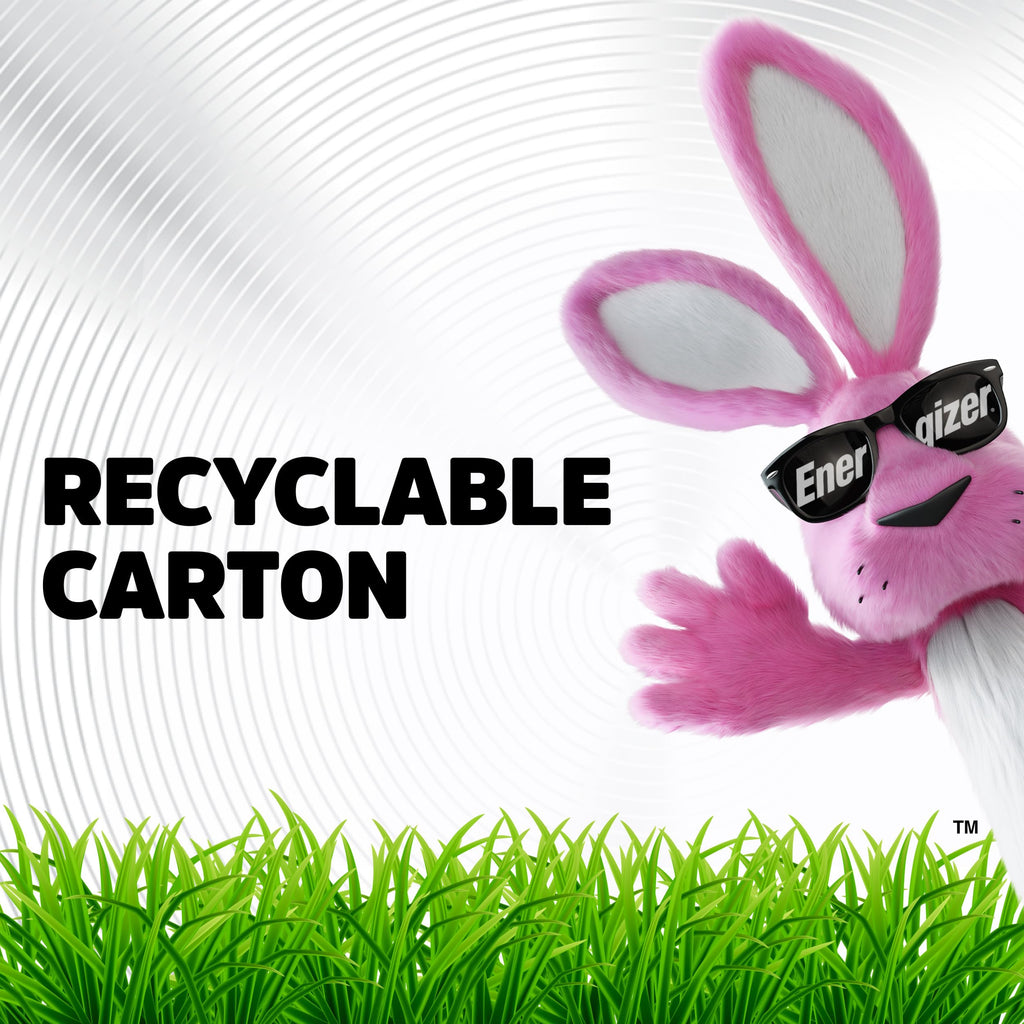 Energizer Alkaline AAA Batteries showcased in a recyclable carton, emphasizing eco-friendly packaging at Curat Cart.