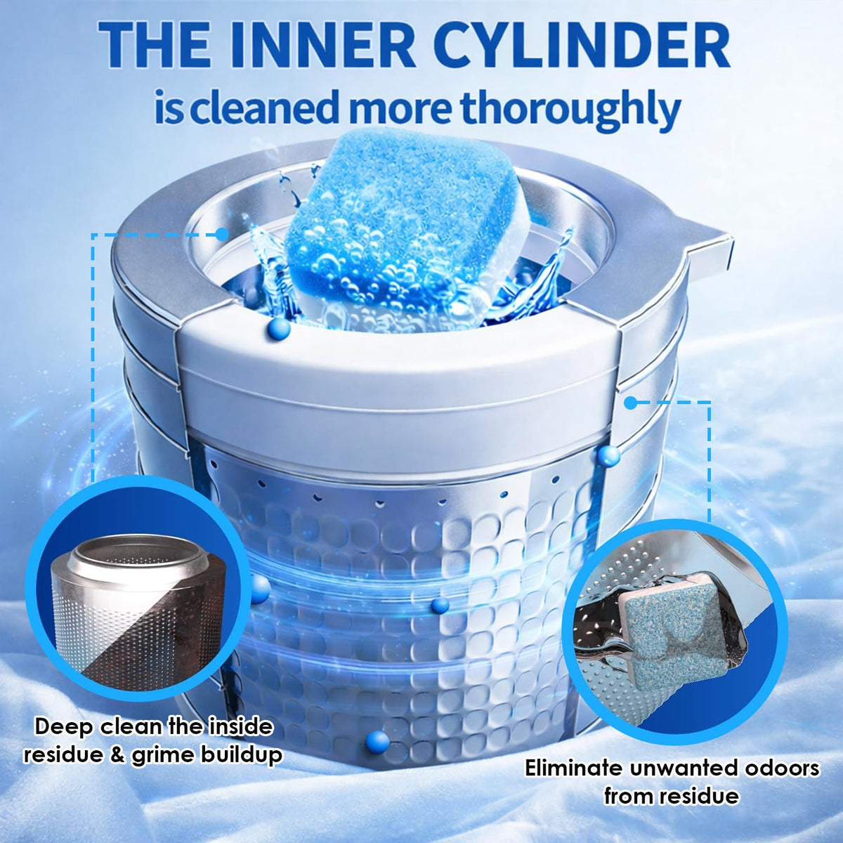 Enzyme Washing Machine Cleaner effectively deep cleans the inner cylinder, eliminating odors and residue. Available at Curat Cart.