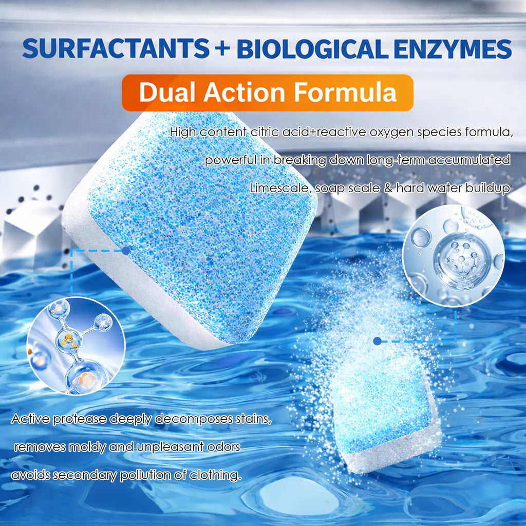 Specially curated by Curat Cart, the Enzyme Washing Machine Cleaner effectively removes stains and odors, ensuring optimal washing performance.