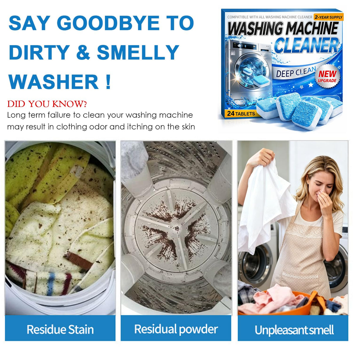 Eliminate odors and stains with Enzyme Washing Machine Cleaner. Perfect for a fresh laundry routine from Curat Cart.