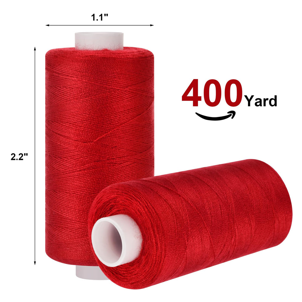 Eoehro Sewing Thread Kit featuring vibrant red spools, 400 yards each. Trustworthy quality, available at Curat Cart in India.