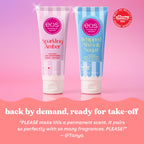EOS 24H Moisture Body Lotion duo featuring Sparkling Amber and Whipped Shea & Sugar in vibrant packaging, perfect for travel.