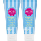 Authentic eos 24H Moisture Travel Body Lotion, Vanilla scent, featuring whipped shea and sugar in convenient 2.5 oz tubes.