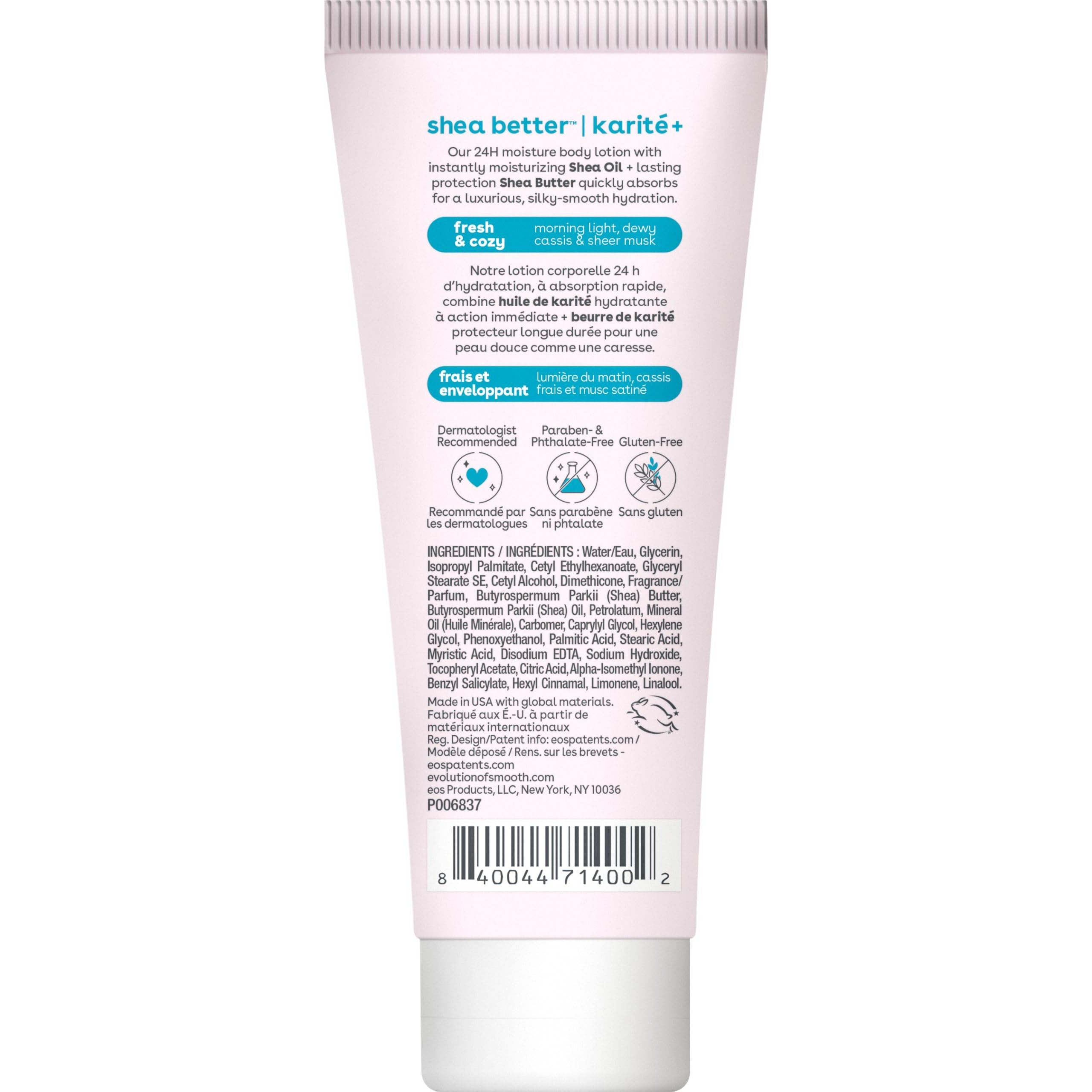 EOS 24H Moisture Travel Body Lotion in Vanilla. Hydrates skin instantly. Verified by CuratCart for trusted quality.