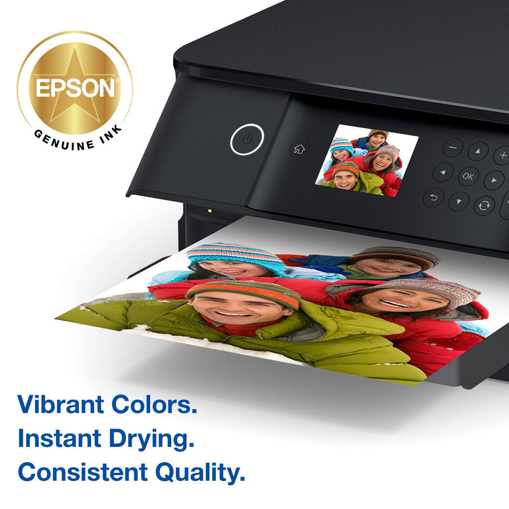 Epson Claria Premium Ink High Capacity ensures vibrant colors, instant drying, and consistent quality. Specially curated by Curat Cart.