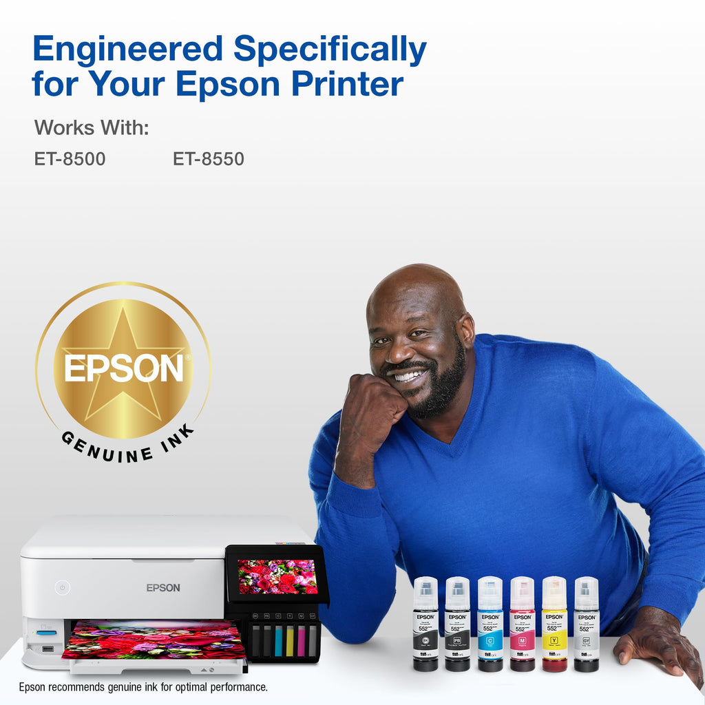 Epson EcoTank Ink Photo Black in official packaging, perfect for ET-8500 and ET-8550 printers. Available at Curat Cart.