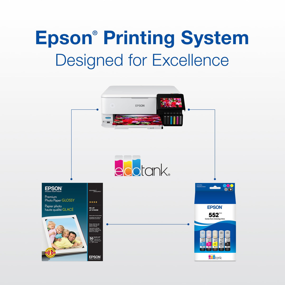 Epson EcoTank Ink Bottle Black, 100% Authentic, available at Curat Cart for premium printing solutions in India.