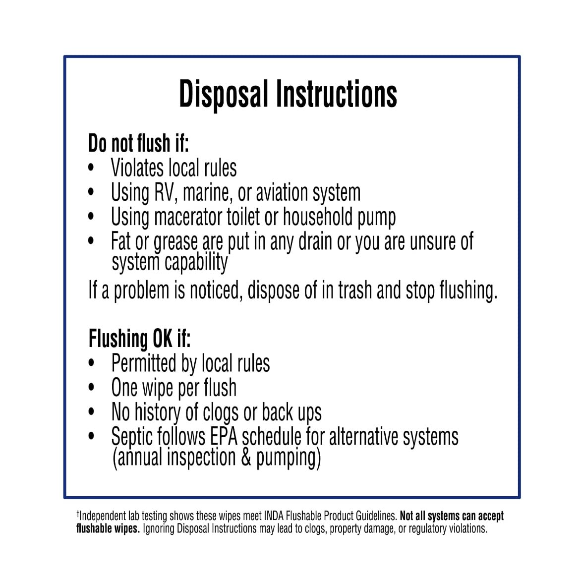 Equate Flushable Wipes Fresh Scent disposal instructions ensure safe use. 100% Authentic, available at Curat Cart in India.