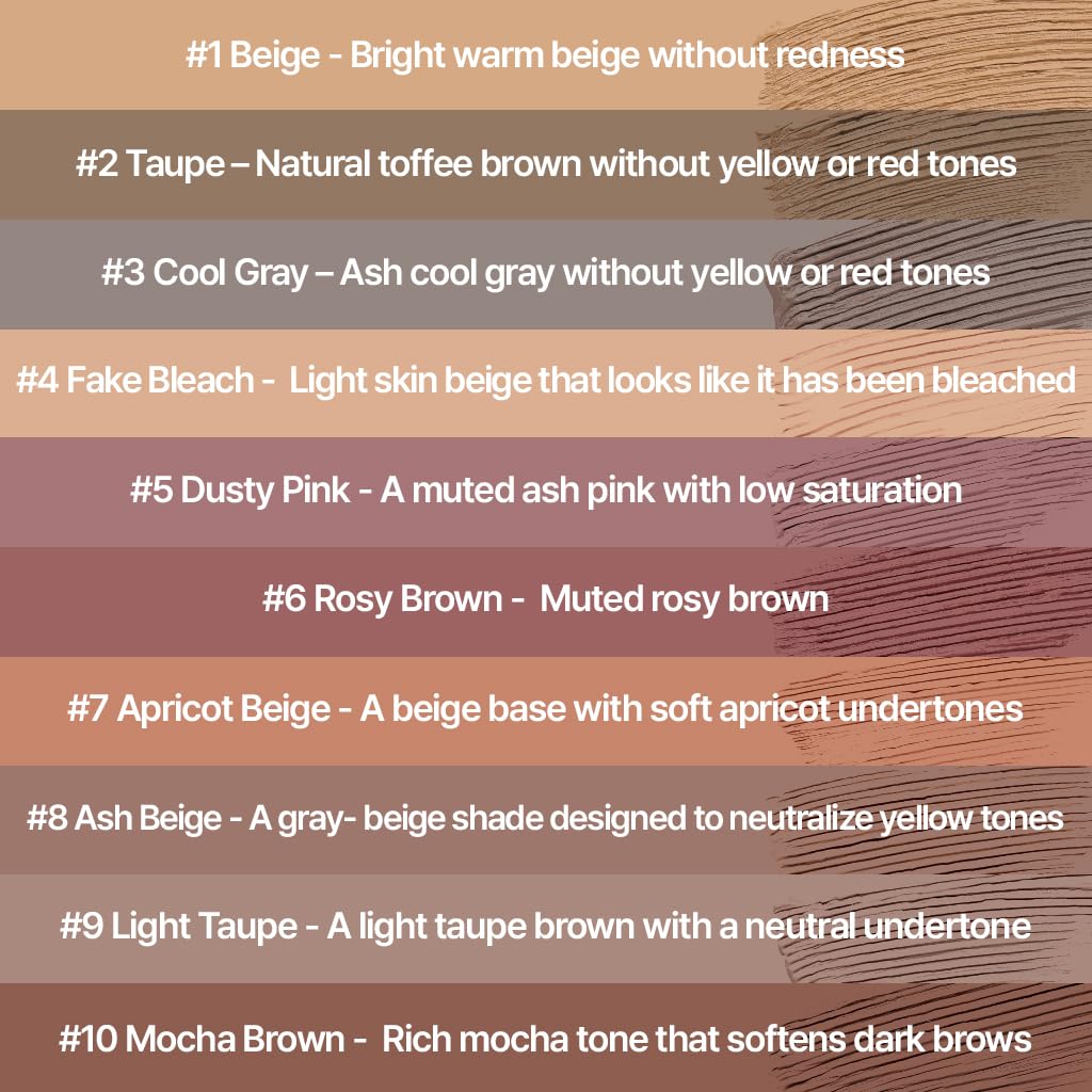 Espoir The Brow Color Fixing Cara #4 is a light beige hue, mimicking bleached brows. Ideal for a natural, soft look.