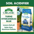 Espoma Organic Soil Acidifier in official packaging enhances soil pH for vibrant hydrangeas. Available at Curat Cart.