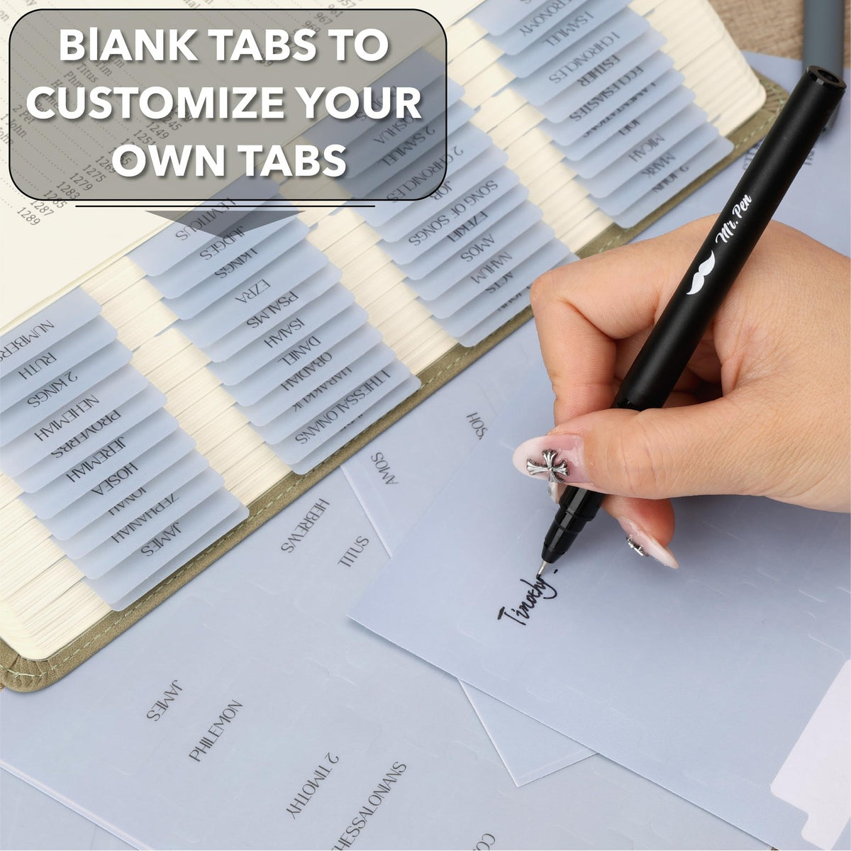 High-quality Esther Bible Journaling Kit featuring customizable blank tabs for personalized organization. Available at Curat Cart.