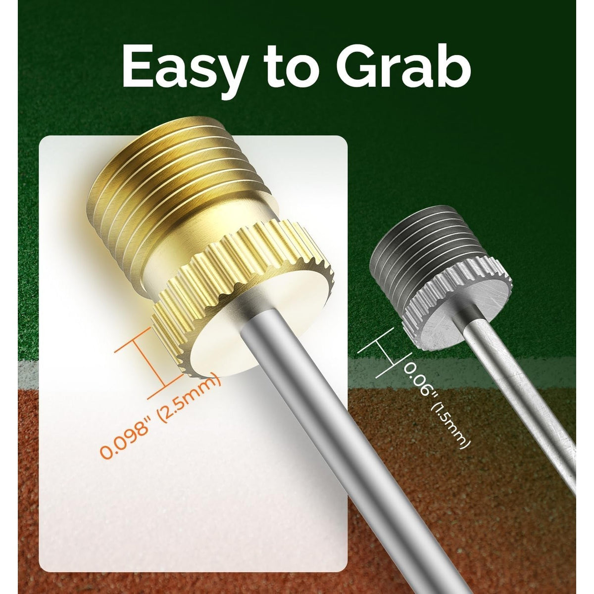 ETENWOLF Brass Ball Pump Needles, premium imported quality, easy to grab design for efficient inflation, available at Curat Cart.