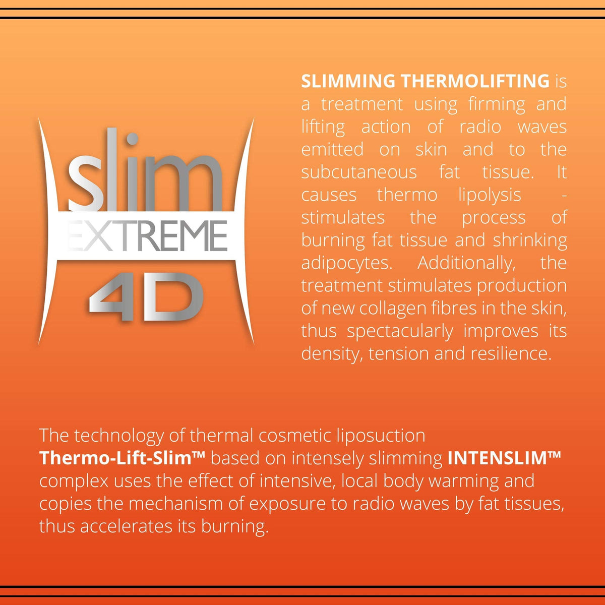 Premium imported Eveline Slim Extreme 4D utilizes thermal technology to stimulate fat burning and skin tightening.