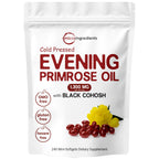 Experience the benefits of premium imported Evening Primrose Oil Softgels, enriched with Black Cohosh. Available at Curat Cart.