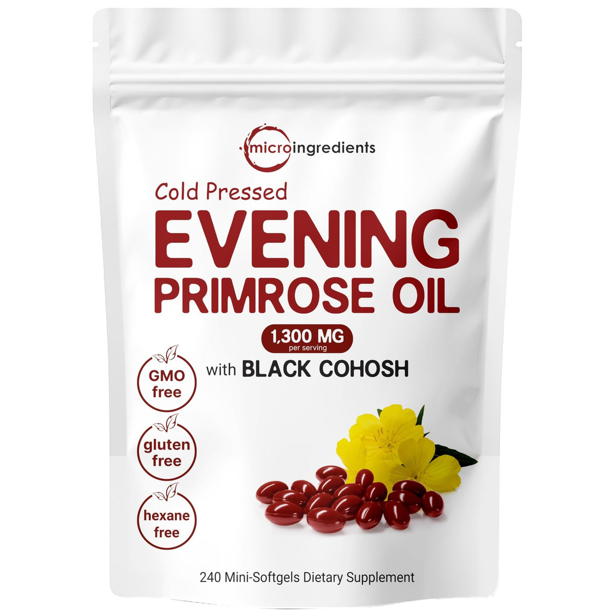 Experience the benefits of premium imported Evening Primrose Oil Softgels, enriched with Black Cohosh. Available at Curat Cart.